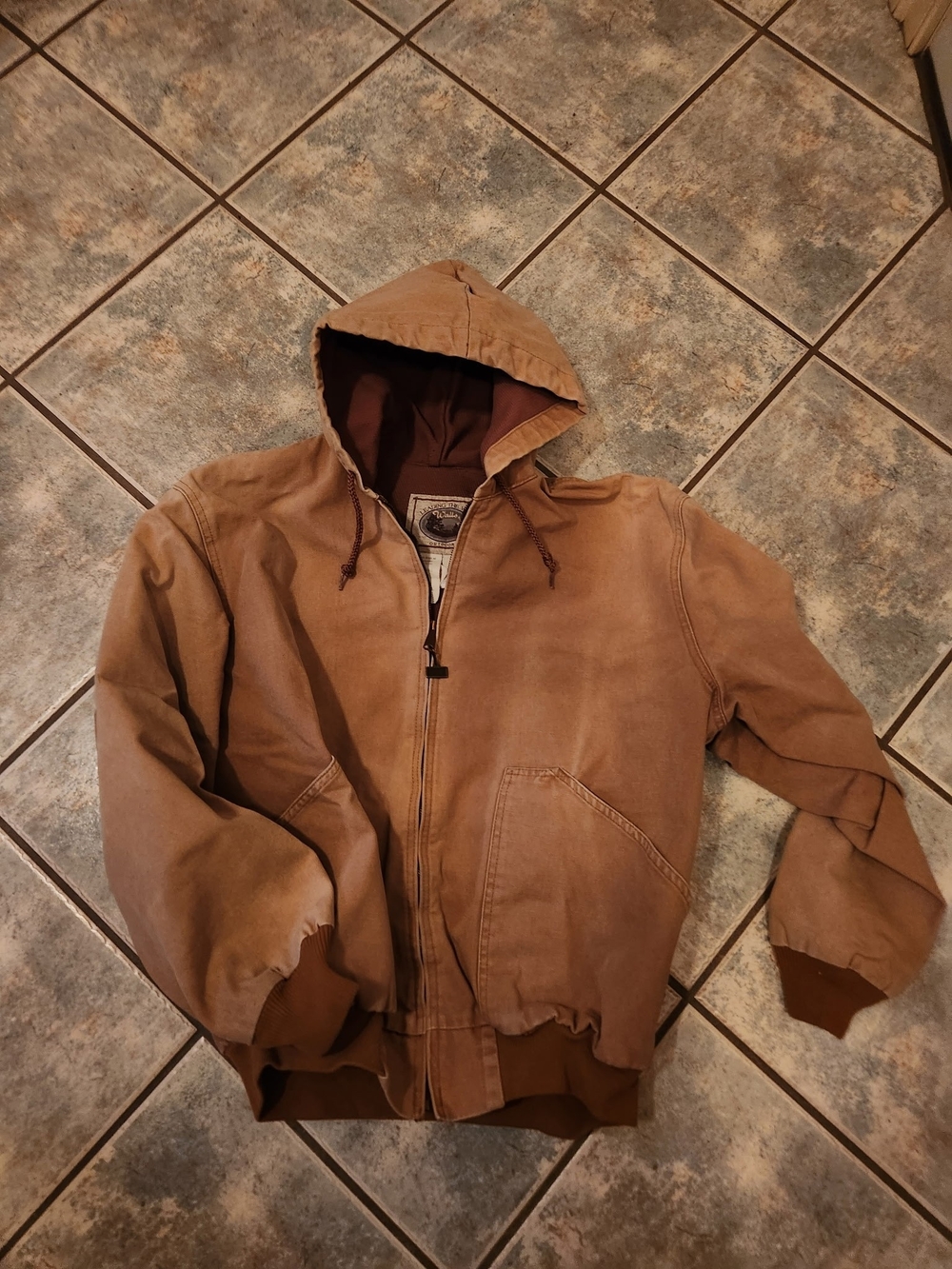 Walls Men's Brown Hooded Work Jacket